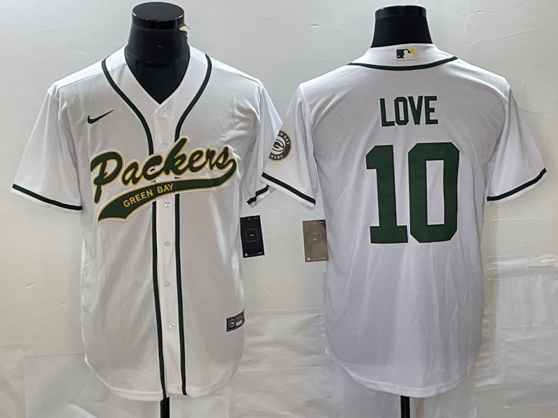 Men Green Bay Packers #10 Love White Nike 2023 Co Branding Game NFL Jersey style 1->women nfl jersey->Women Jersey